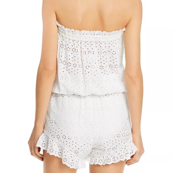 Polo Ralph Lauren Cotton Eyelet Ruffled Romper Swim Cover-Up Size Small - Picture 2 of 5